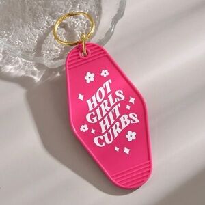 Hot Pink Keychain with Fun Quote